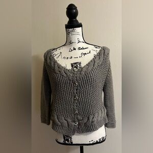 Free People Charcoal Button-Up Cardigan
